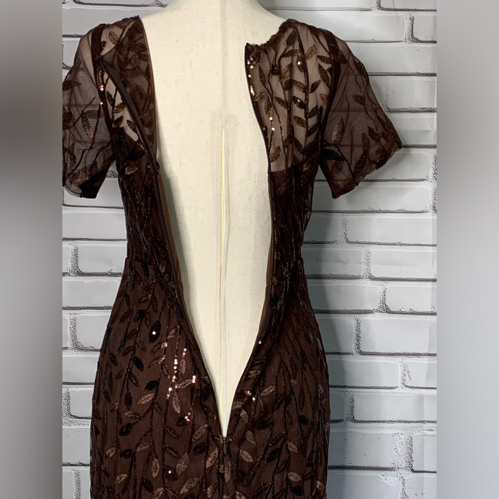 Elegant Brown Gown for Cocktail Events Wedding Prom Gala - Picture 7 of 16